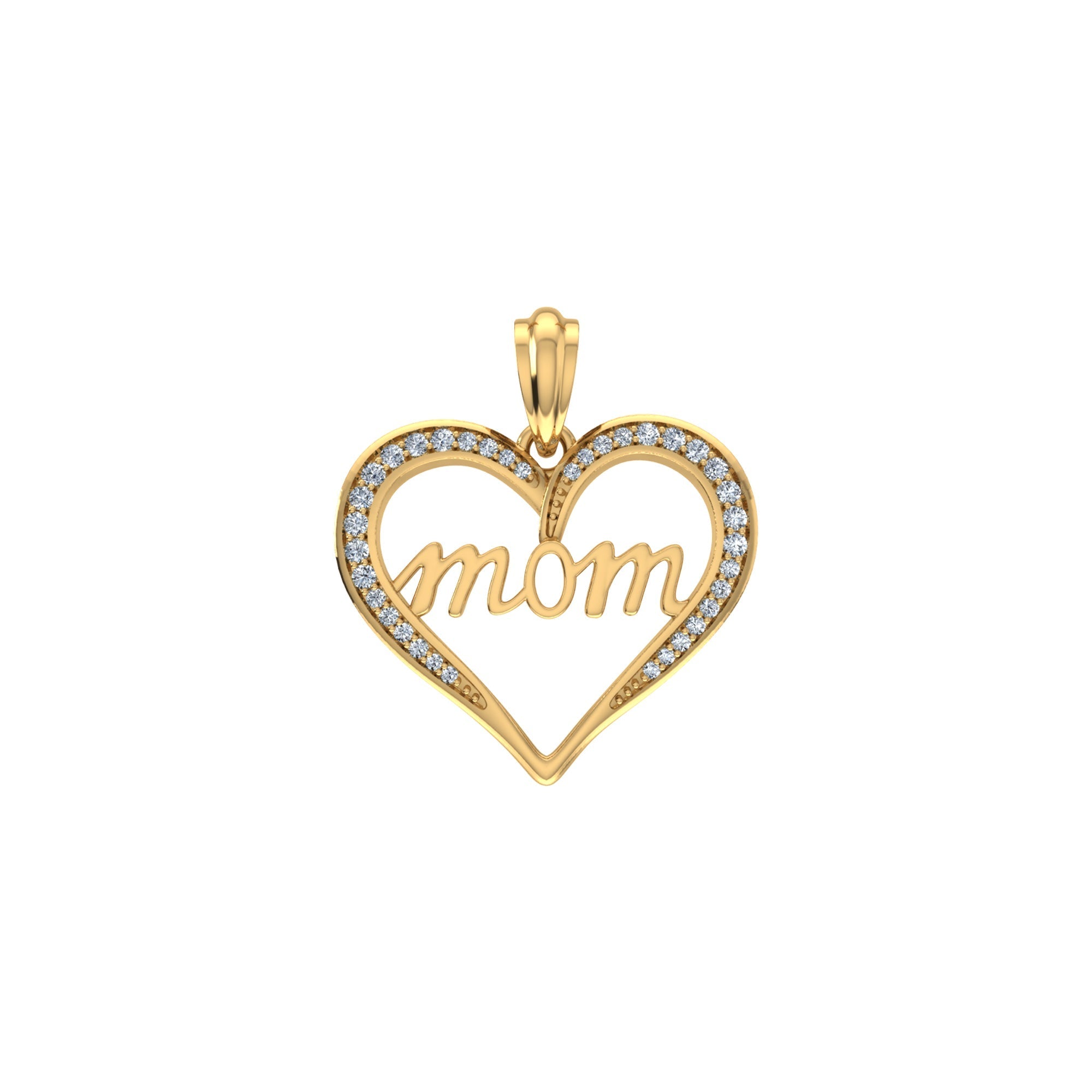 Heart Diamond Designer Pendant 10K Yellow Gold