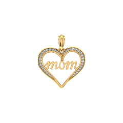 Heart Diamond Designer Pendant 10K Yellow Gold