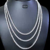 3mm Moissanite Tennis Chain Necklace | VVS1 D Color 925 Silver