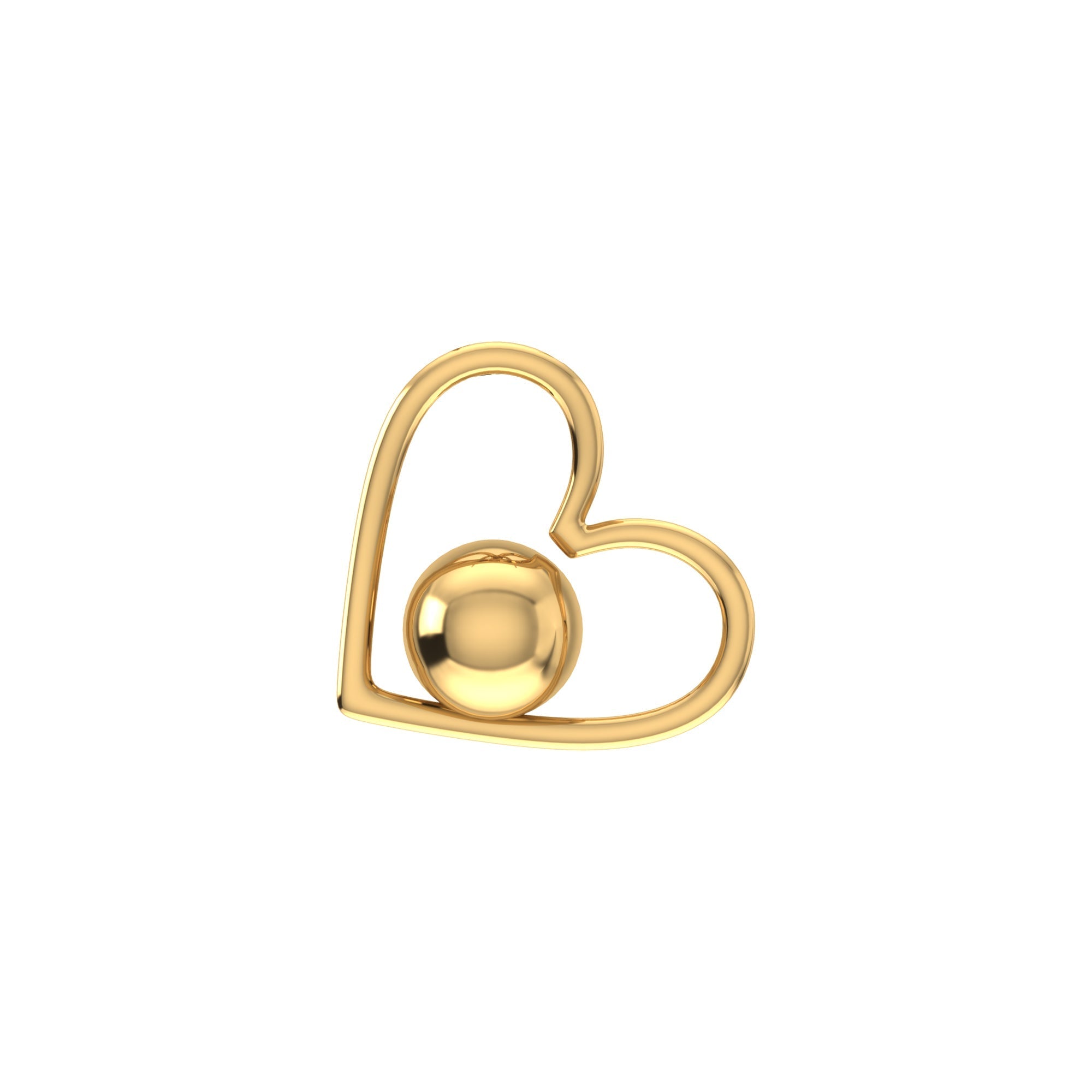 Heart Circle Pendant 10K Yellow Gold
