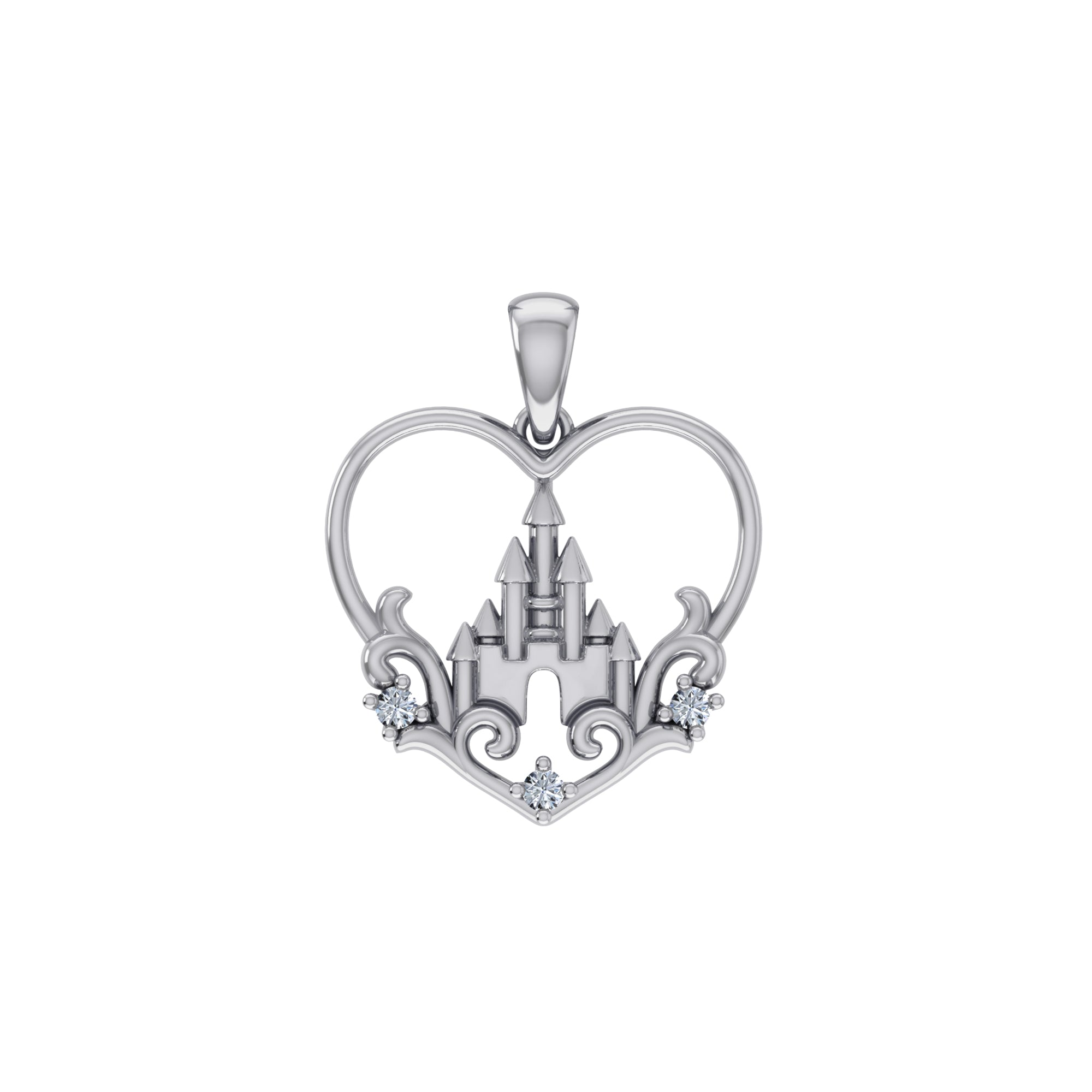 Heart Designer Pendant 10K White Gold