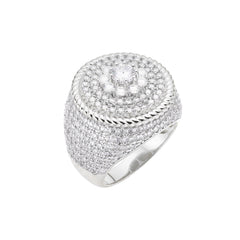 Pave Mens Moissanite Ring Size 10