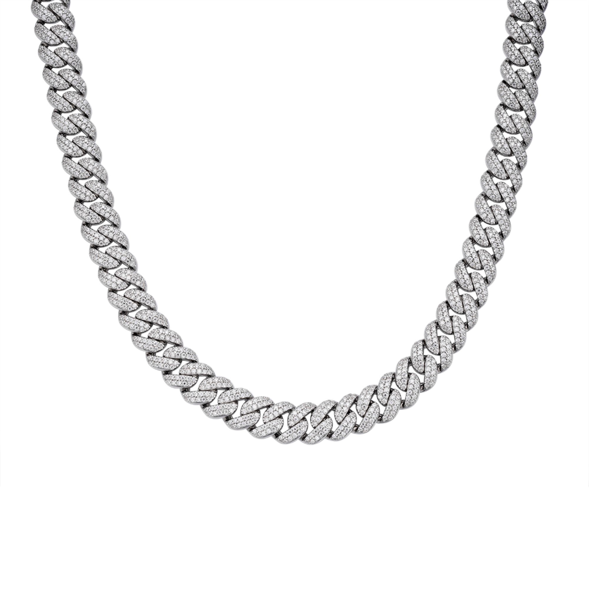 10mm Moissanite 2 Row Cuban Link Chain