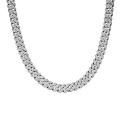 10mm Moissanite 2 Row Cuban Link Chain