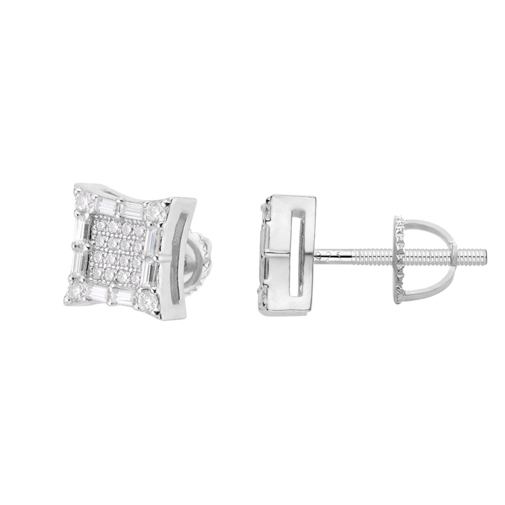 Square Shape Moissanite Stud Earrings