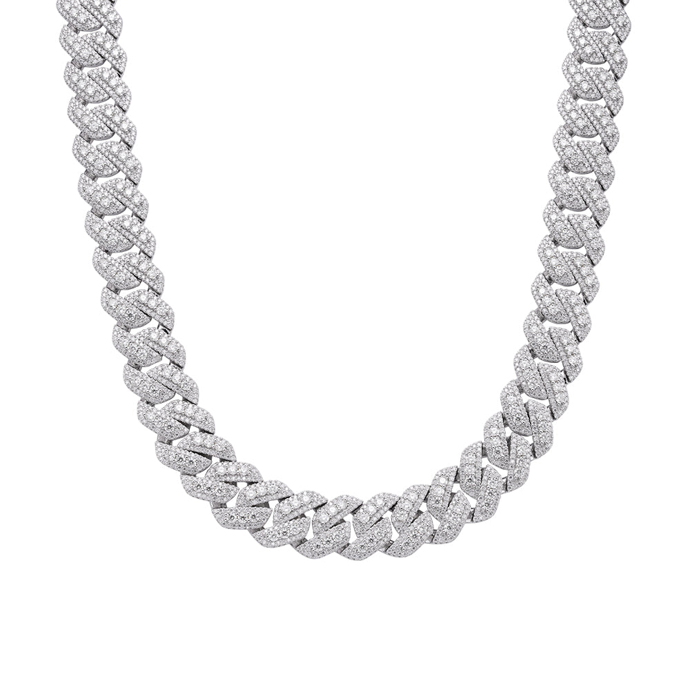 20mm Cuban Solitaire Moissanite Chain