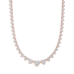 Baguette Heart 18" Moissanite Necklace