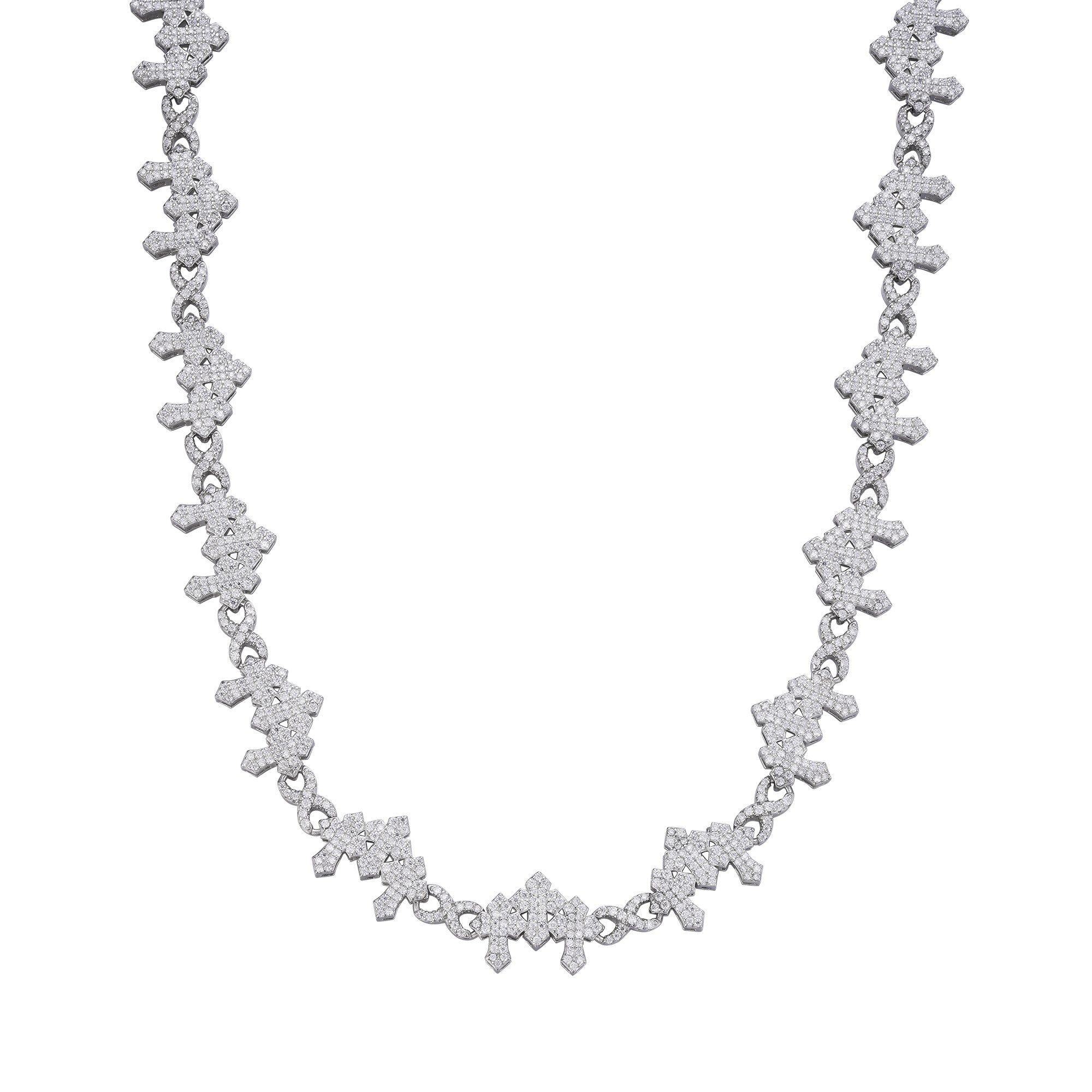 Infinity 3 Cross Moissanite 22" Religious Necklace