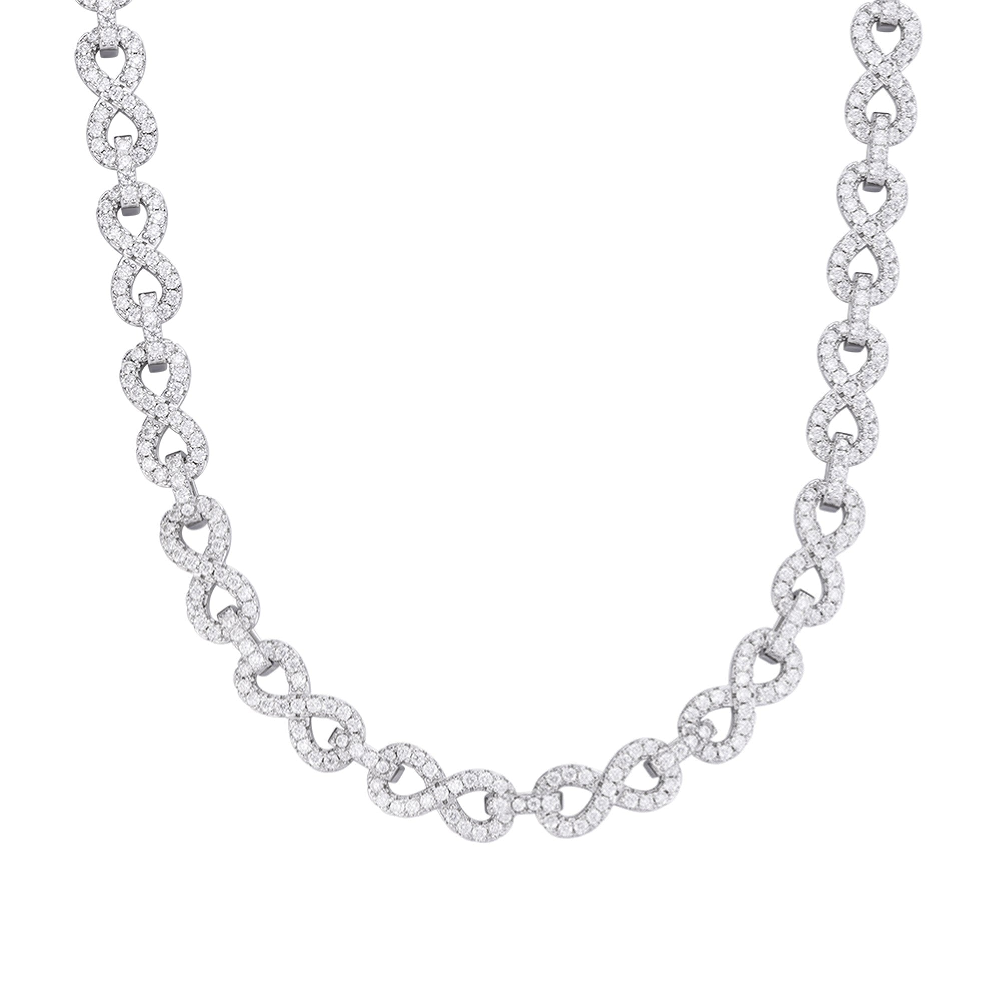 Infinity 22" 8mm Moissanite Designer Necklace - 925 Sterling Silver
