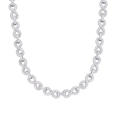 Infinity 22" 8mm Moissanite Designer Necklace - 925 Sterling Silver