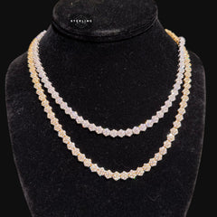 Small Honeycomb 5mm Flower Tennis Necklace