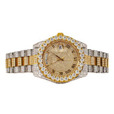 Moissanite Men's Yellow Two Tone Stainless Steel Watch