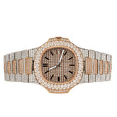 Moissanite Men's Rose Two Tone Stainless Steel Watch