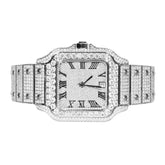Moissanite Men's White Stainless Steel Watch