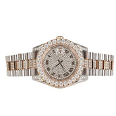 Moissanite Men's Rose White Stainless Steel Watch