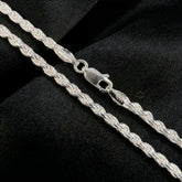 925 Sterling Silver 2.5mm Rope Chain Necklace - Made in Italy