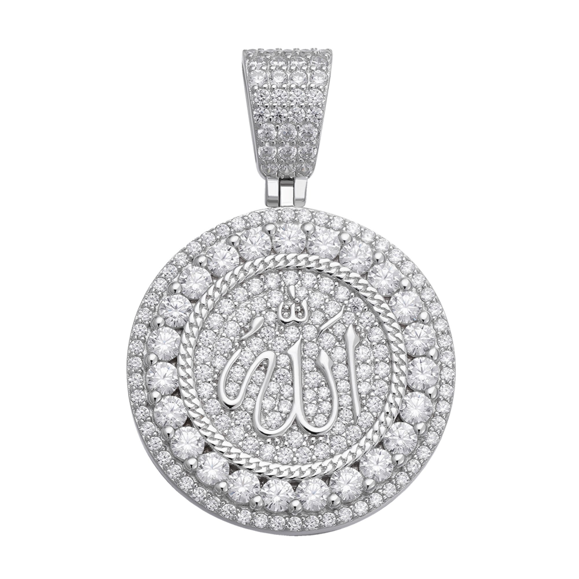 Allah Round PavΓ© Moissanite Pendant SterlingTomorrow