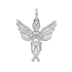 Angel Wings Moissanite Pendant - 925 Sterling Silver