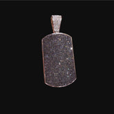 Black CZ Iced Out Dog Tag Pendant