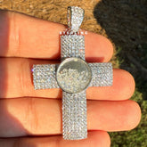 Iced Out Cross with Bubble Beads Creative Bling Pendant