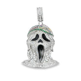 Ghost Horror Silver Tone Custom Baguette Pendant