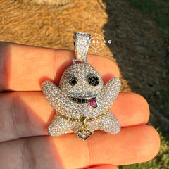 Ghost Emoji Iced Out Pendant