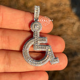 Wheelchair Symbol Pendant - Silver Tone