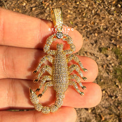 Scorpion Iced Out Gold Tone Pendant
