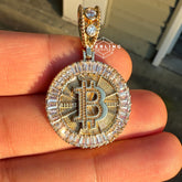 Small Bitcoin Baguette Pendant