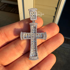 Baguette Cross Iced Out Bling Pendant