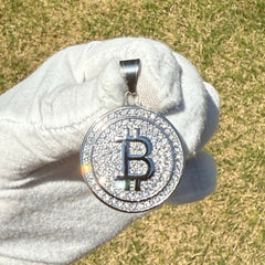 Bitcoin Stainless Steel Iced Out Pendant