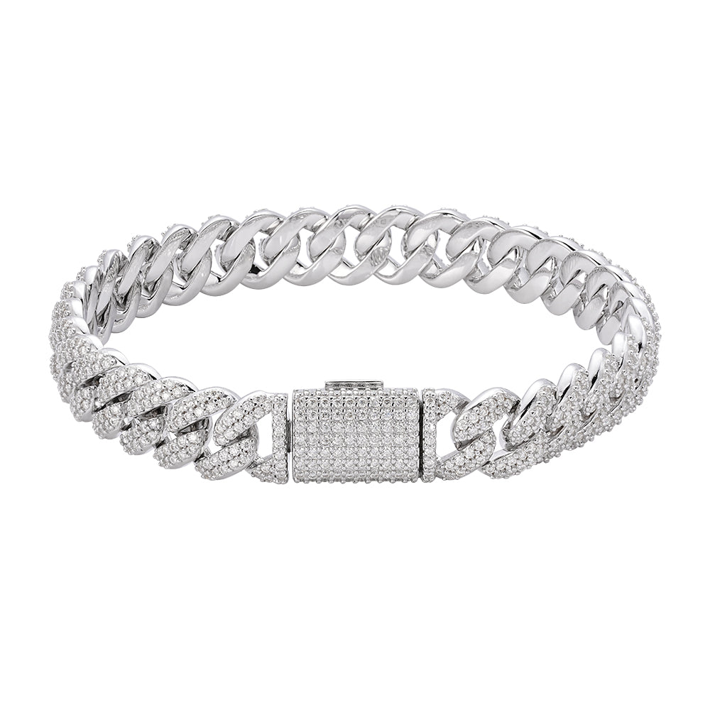 10mm Moissanite Cuban Link Bracelet