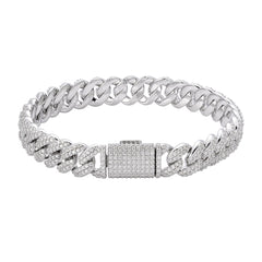 10mm Moissanite Cuban Link Bracelet