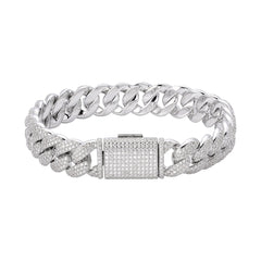 Cuban Moissanite Bracelet 12mm 8"