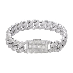 12mm Moissanite Cuban Bracelet 8.5"