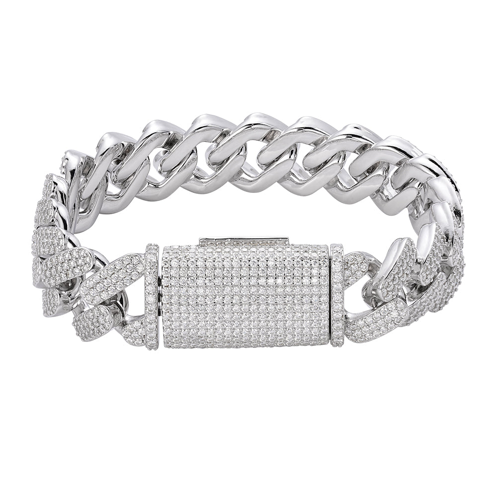 18mm Miami Cuban Moissanite Bracelet