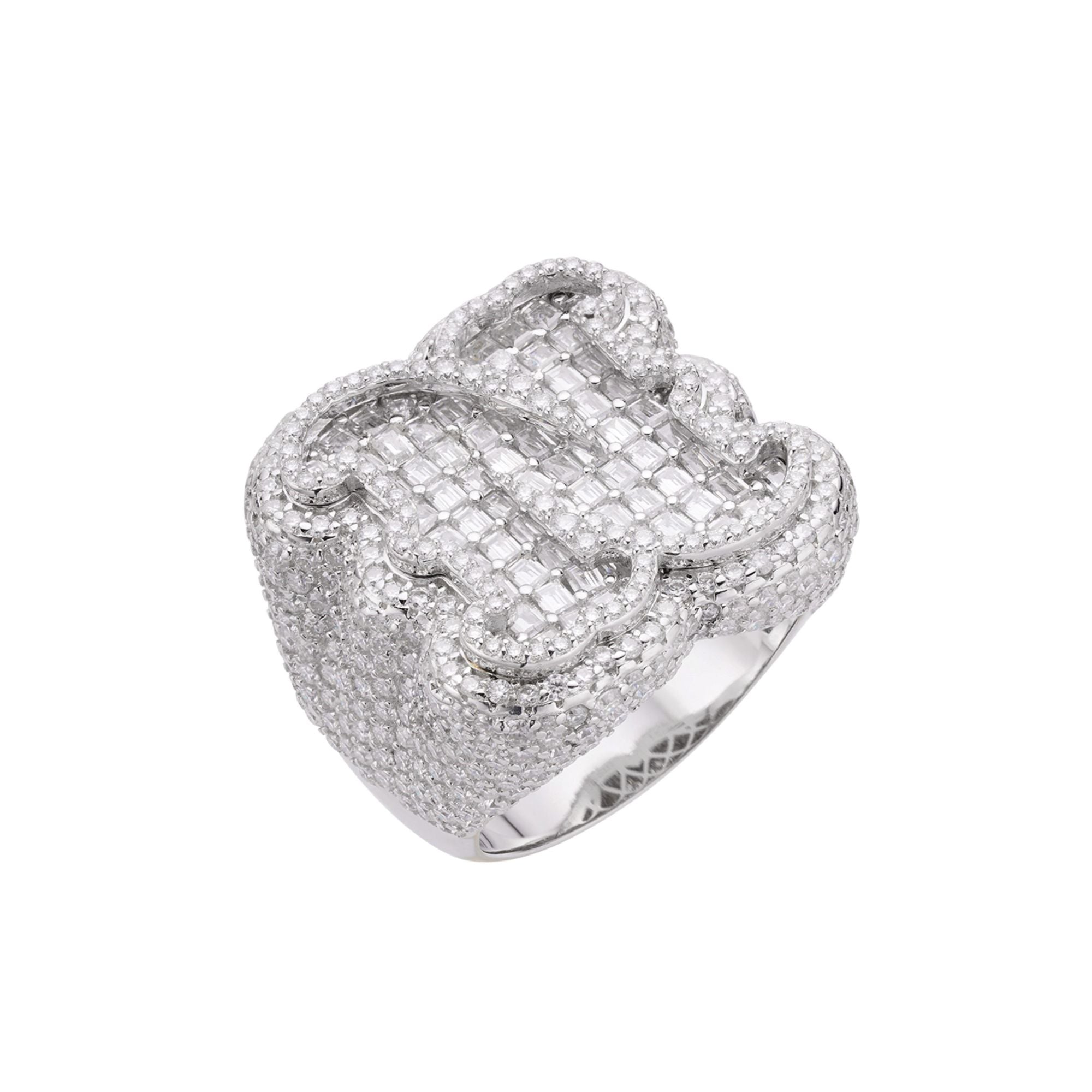 Letter N Size 10 Moissanite Ring