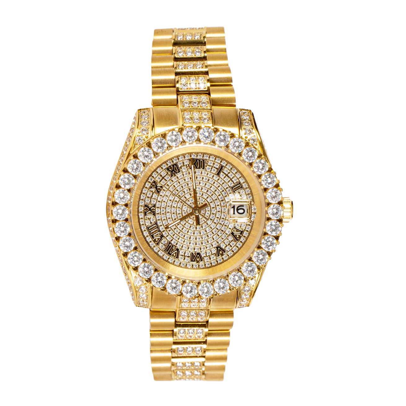 Gold Moissanite Solitaire Prong Watch
