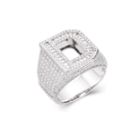 Letter D Size 10 Moissanite Baguette Ring