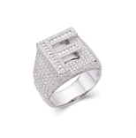 Letter F Size 10 Moissanite Baguette Ring