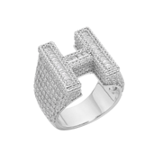 Letter H Size 10 Moissanite Baguette Ring