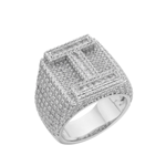 Letter I Size 10 Moissanite Baguette Ring