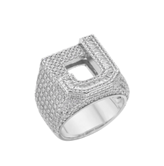 Letter J Size 10 Moissanite Baguette Ring