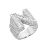 Letter N Size 10 Moissanite Baguette Ring