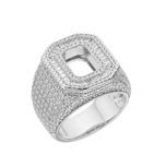 Letter O Size 10 Moissanite Baguette Ring