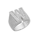 Letter W Size 10 Moissanite Baguette Ring