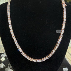 3mm 14k Rose Gold Finish CZ Tennis Chain