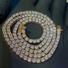 3mm 14k Rose Gold Finish CZ Tennis Chain