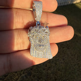 Moissanite Small Jesus Head + Steel Rope Chain