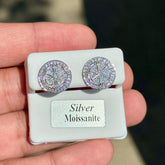 Compass Wheel Disco Moissanite Stud Earrings